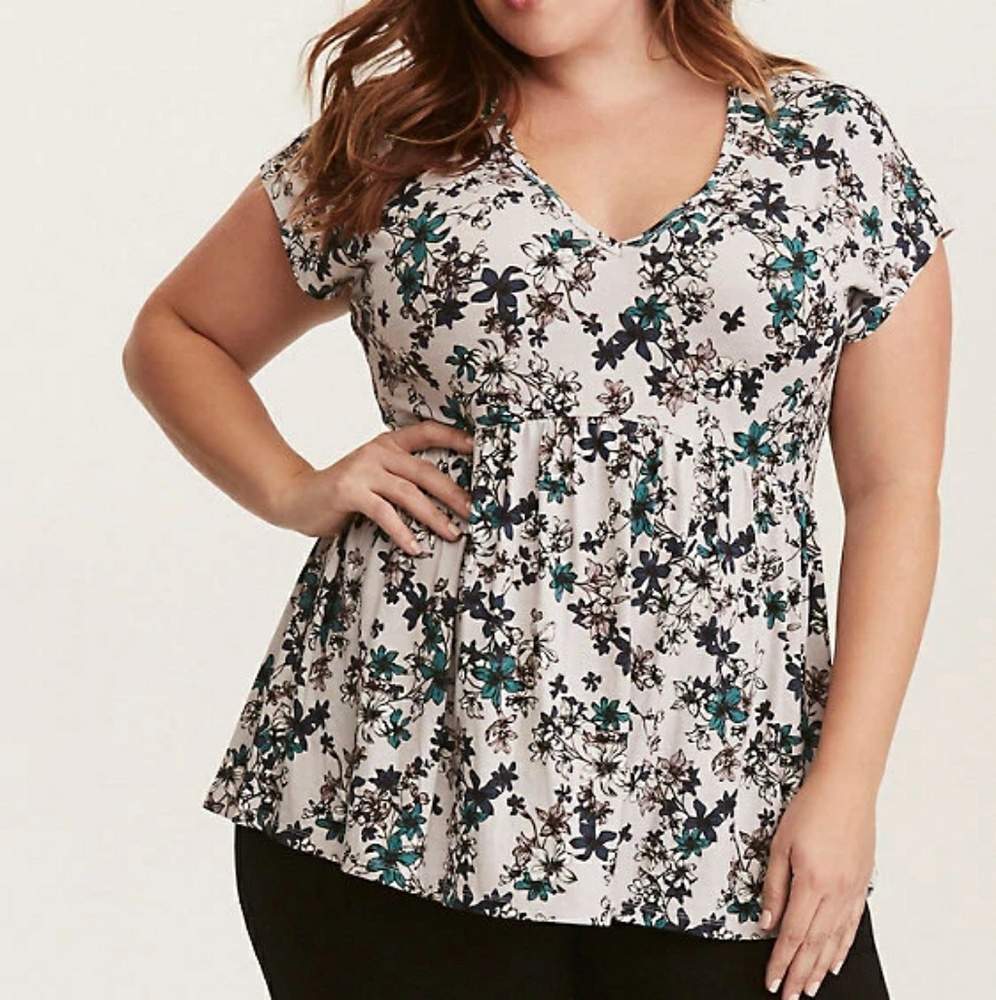 Torrid "Super Soft" Floral Babydoll Tee